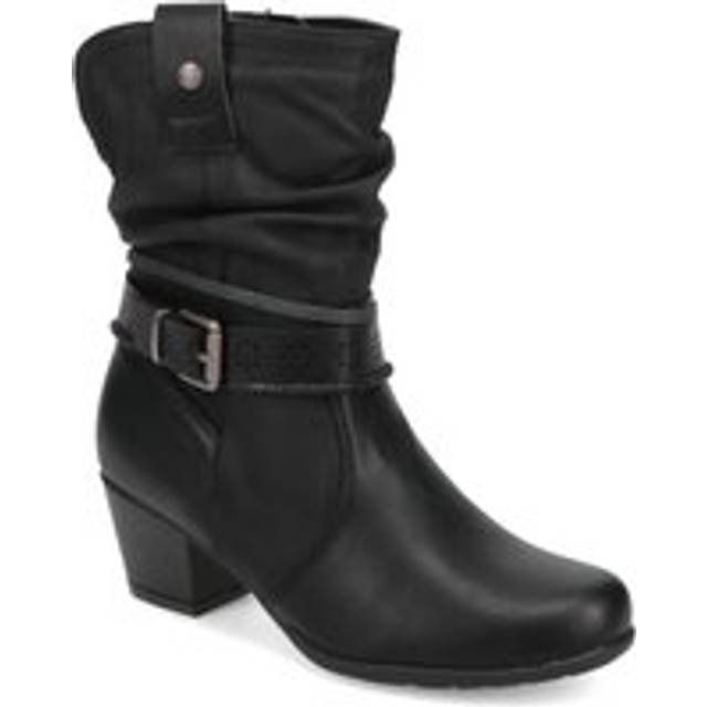 Buckled Calf-Length Boots - WBINS40215 / 326 405 - Black