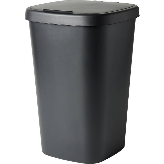 LÖVKVAST Bin with lid, black, 50 l