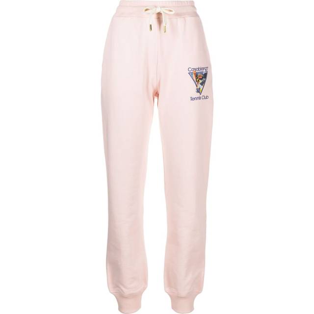 Casablanca - Tennis Club-embroidery track pants - women - Cotton - L - Pink
