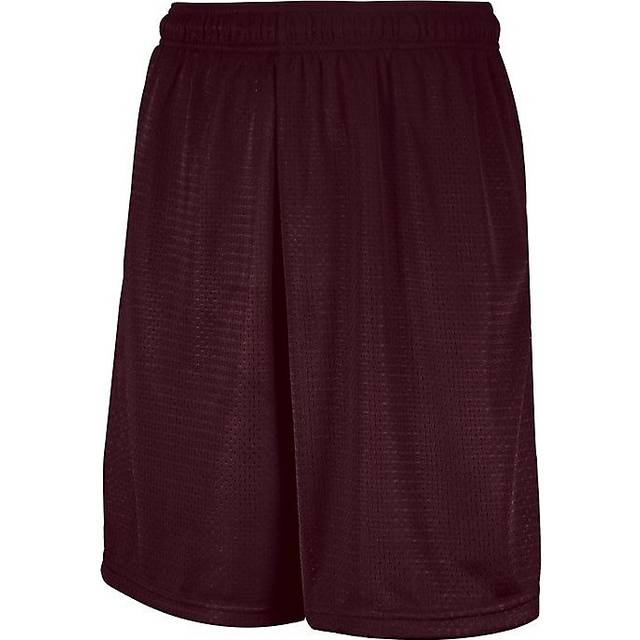 Russell Athletic B60934534 9 in. Dri-Power Tricot Mesh Shorts with Pockets, Maroon - Medium