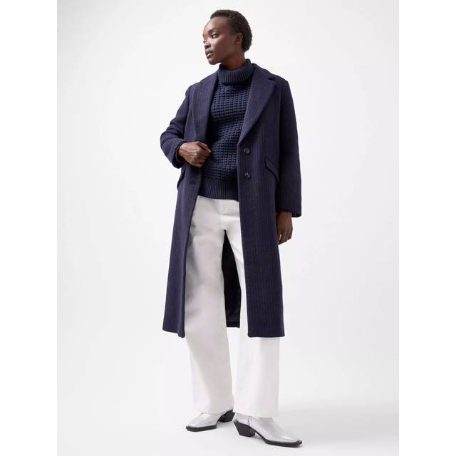 FRENCH CONNECTION Arlana Pin Stripe Coat |Marinblå |M