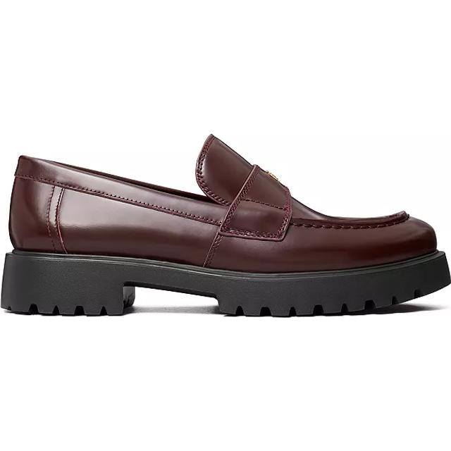 Tory Burch - Classic lug loafers - women - Leather - 9 - Red