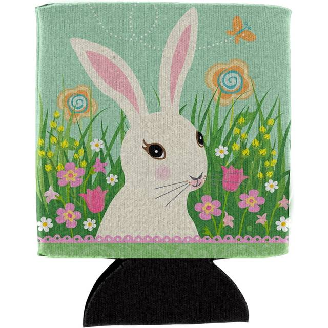 Caroline's Treasures VHA3023CC Easter Bunny Rabbit Can or Bottle Hugger Cooler Washable Drink Sleeve Collapsible Beverage Insulated Holder, Can Hugger