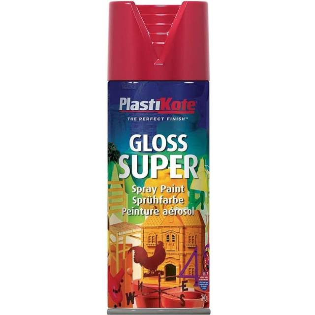 Plastikote Super Gloss Aerosol Spray Paint Red 400ml
