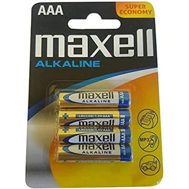 Maxell batterier, AAA (LR03), Alkaline, 1,5V, 4-pack