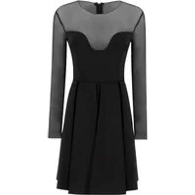 Pinko, Klänning, Dam, XS, Tyll, Figursydd Tylklänning med Långa ärmar - black (XS)