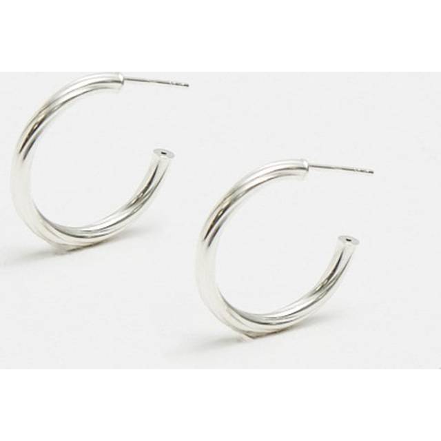 Simply Silver Simply Silver Sterling Silver 925 Polished Diamond Cut Hoop Earrings