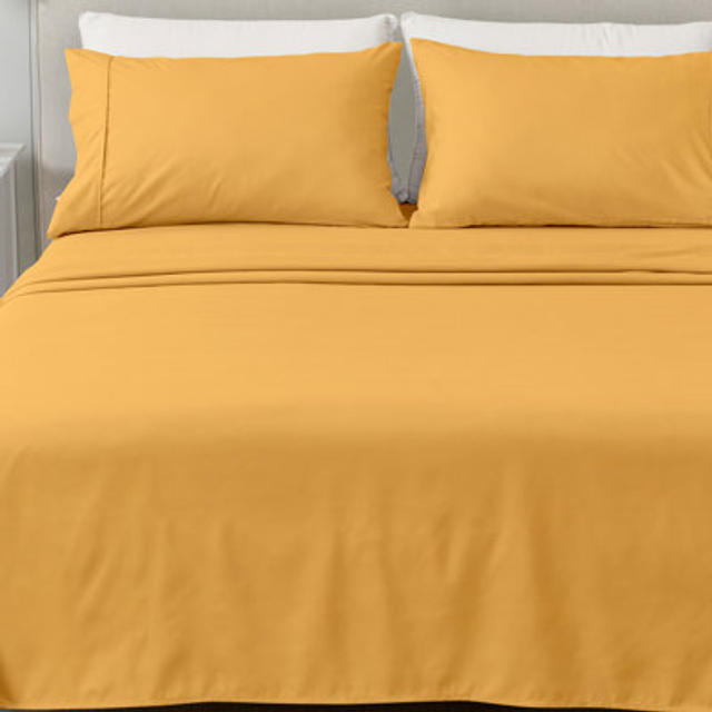 Great Bay Home 3-Piece Twin Yellow Microfiber Sheet Set | Ultra-Soft  Brushed Bedding Sheets & Pillowcases - Wrinkle & Fade Resistant  All-Season Bed