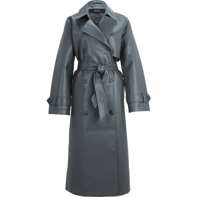 Veromoda Asphalt Amalie Long Coated Trenchcoat - L