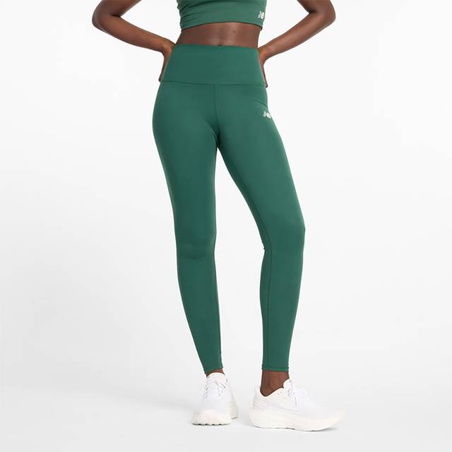 New Balance Women's NB Harmony High Rise Legging 27" in Green Poly Knit, size Large
