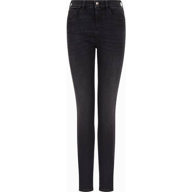 J20 high-waisted super-skinny leg jeans in stone-wash comfort denim