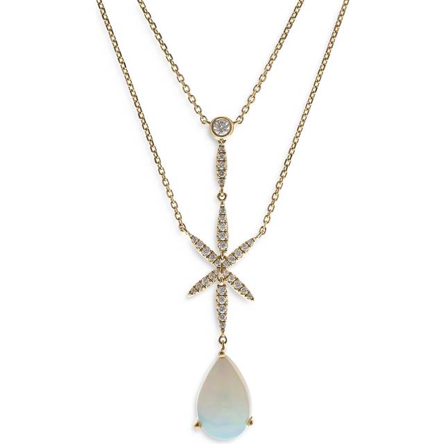 Bloomingdale's Fine Collection Opal & Diamond Double-Strand Necklace in 14K Yellow Gold, 18 - Exclusive