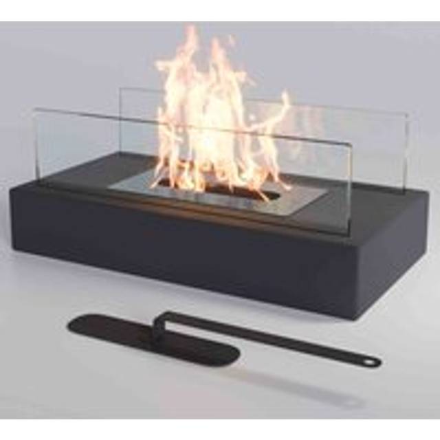 Garden Sanctuary Tabletop Rectangular Bio Ethanol Fireplace - Black, Black