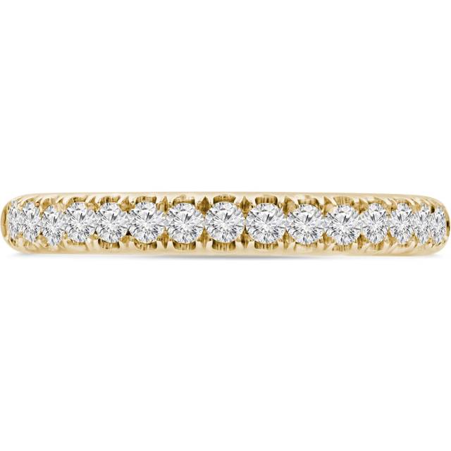 Majesty Diamonds MD230290-9 0.4 CTW Round Diamond 0.75 Way Semi-Eternity Anniversary Wedding Band Ring in 14K Yellow Gold - Size 9
