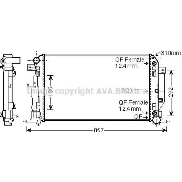 AVA COOLING SYSTEMS MS2445 Engine radiator ** CLEVER FIT ** Aluminium, Mechanically jointed cooling fins, with oil cooler