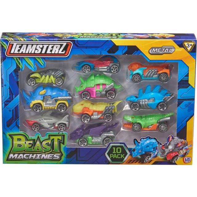 Teamsterz Beast Machine Dino Car Play Set - 10 Die-Cast Cars