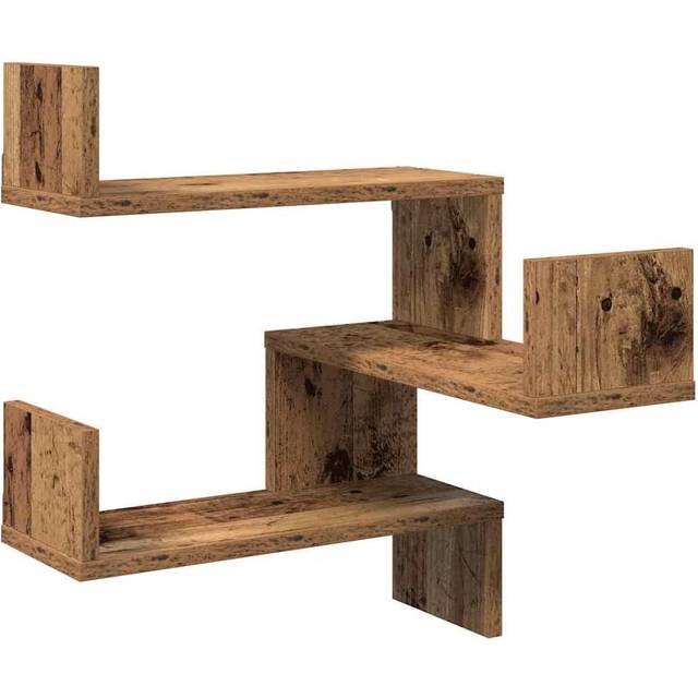 vidaXL Wall Corner Shelf Old Wood 40x40x49.5 cm Engineered Wood - Brown