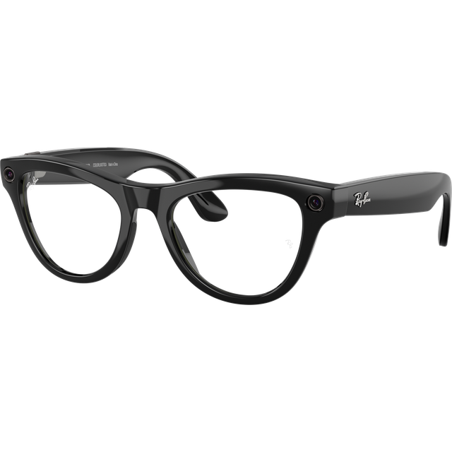Ray-Ban Meta Skyler Glasses - Shiny Black, Clear to Amethyst Transitions, One Colour, Women