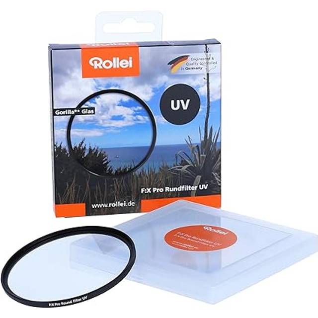 Rollei Extlithium_UV Runt filter 72 mm - UV-filter och skyddsfilter med titanring gjord av gorilla-glas med speciell beläggning - Storlek: 72 mm