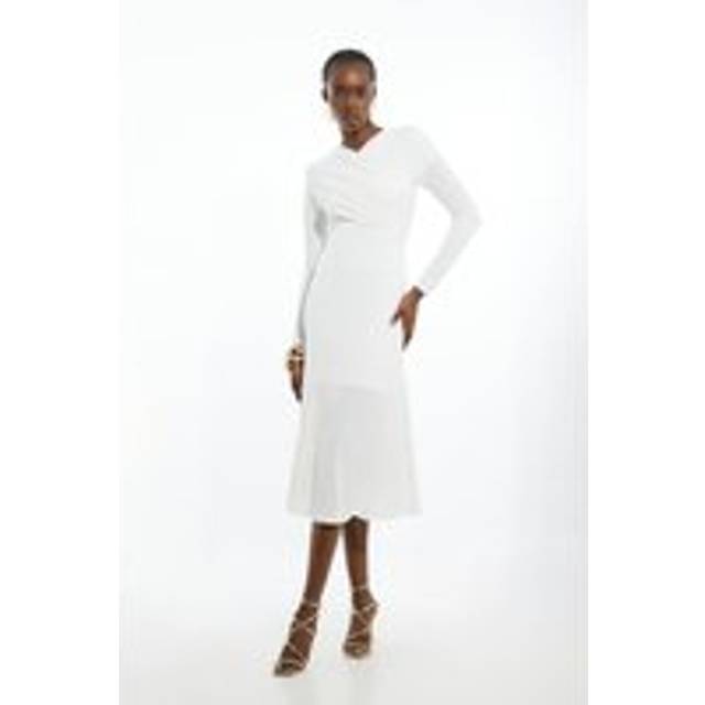 Ruched Jersey Crepe Maxi Dress - Ivory