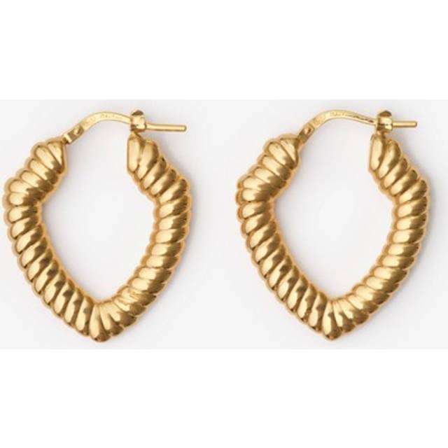 Burberry Gold Small Shield Twisted Hoop Earrings - GOLD - UNI
