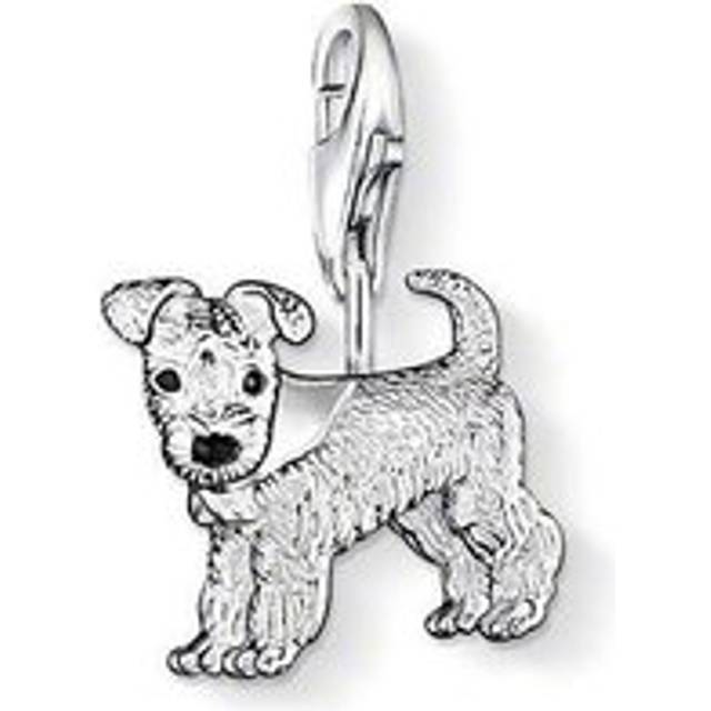 Thomas Sabo Charm Club Sterling Silver Black Enamel Dog Charm - Silver
