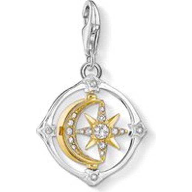 Thomas Sabo Charm Club Silver Yellow Gold Moveable Moon and Star Charm Pendant
