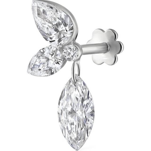 Maria Tash Grand Marquise Pear Diamond Echo Earring - White - Direction B, 13.7mm