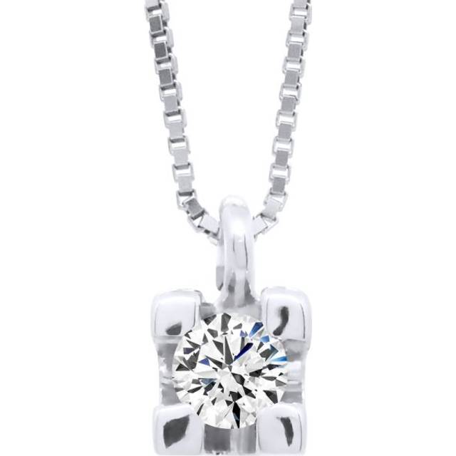 Diadema Womens - Necklace with Diamonds - White Gold Venetian Chain - One Size