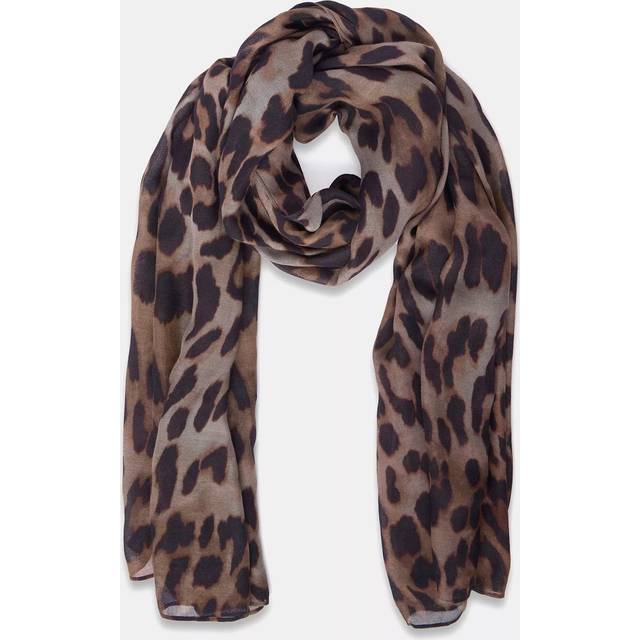 Mint Velvet Leopard Print Scarf, Brown/Multi