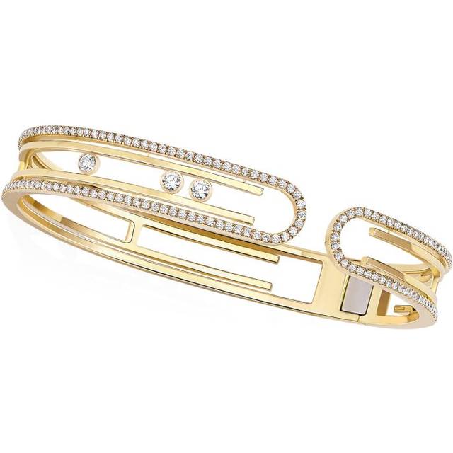 Messika Yellow Gold and Diamond Move 10th Birthday Bangle - L