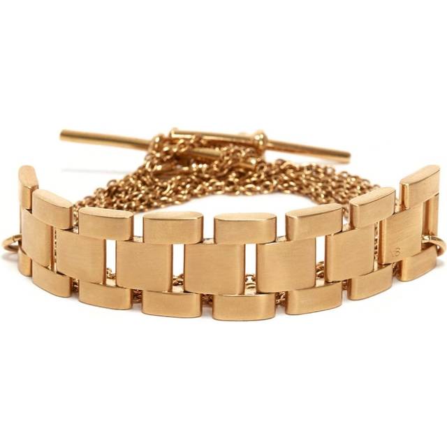 Victoria Beckham - Chain Wrap T-bar necklace - women - Gold Plated Brass - One Size