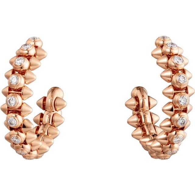Rose Gold and Diamond Clash de Cartier Hoop Earrings - One size