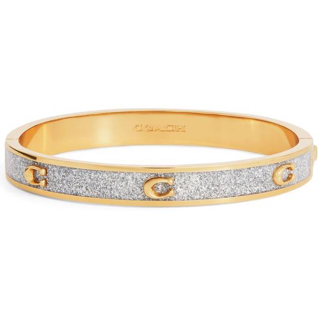 Coach Signature C Glitter Silver-Tone Bangle Bracelet