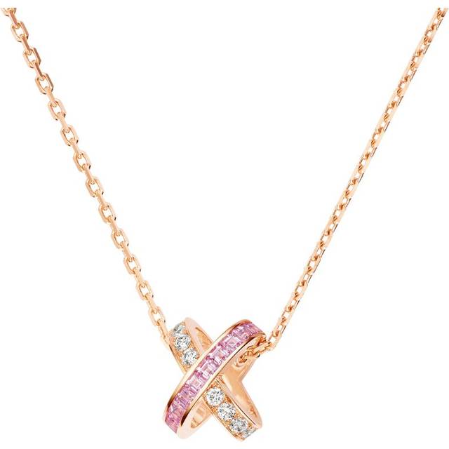 Chaumet Rose Gold, Diamond and Pink Sapphire Jeux de Liens Pendant Necklace - One size