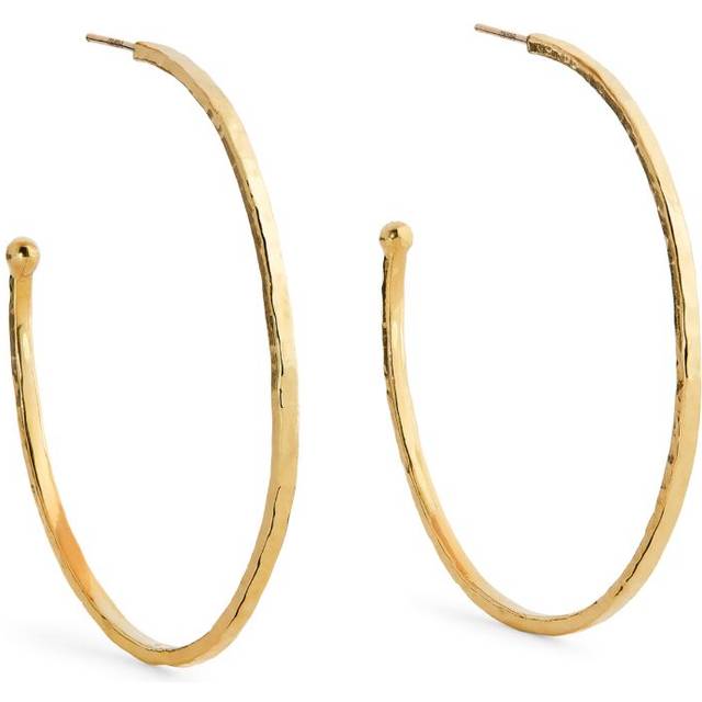 Jennifer Meyer Medium Yellow Gold Hammered Hoop Earrings - One size