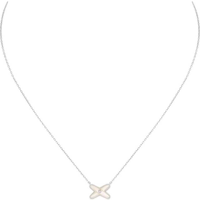 Chaumet White Gold, Diamond and Mother-of-Pearl Jeux de Liens Pendant Necklace - Silver - One size