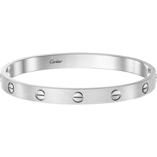 Cartier Love Classic White Gold Bracelet - Brushed Finish - 15