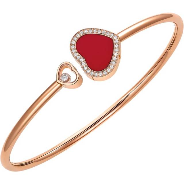 Chopard Rose Gold and Diamond Happy Diamonds Bangle - One size
