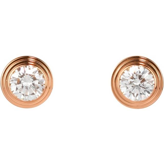 Medium Rose Gold and Diamond Cartier d'Amour Earrings - One size