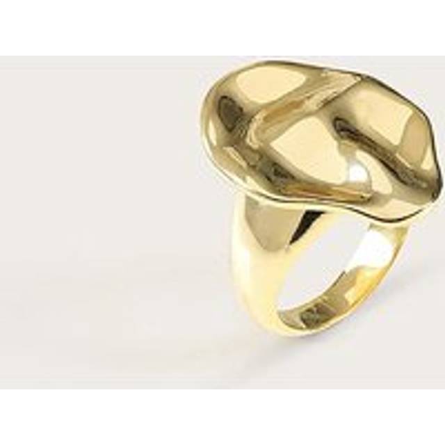 Lavish Alice LEORA Hammered Effect Oval Gold Ring L