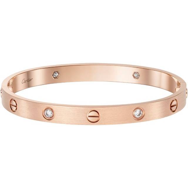 Cartier Brushed Rose Gold and Diamond Love Bangle - 15