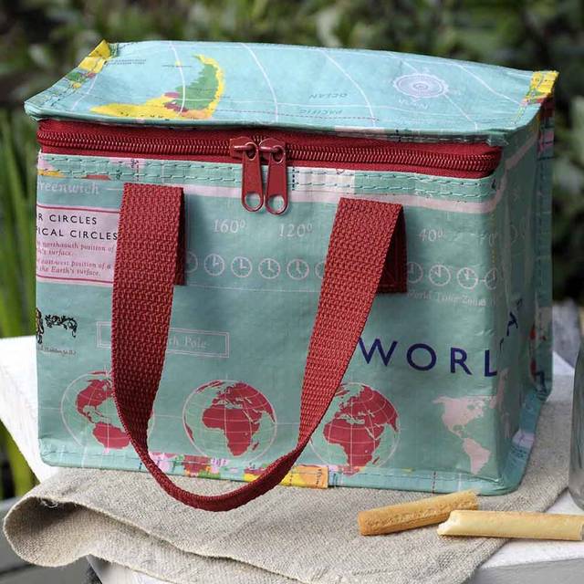 Isothermal lunch Bag Rex London World Map - Bleu - 21x12x16 cm