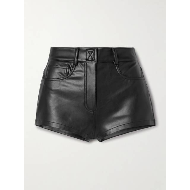 Norma Kamali High-rise faux leather shorts - black (UK 12)