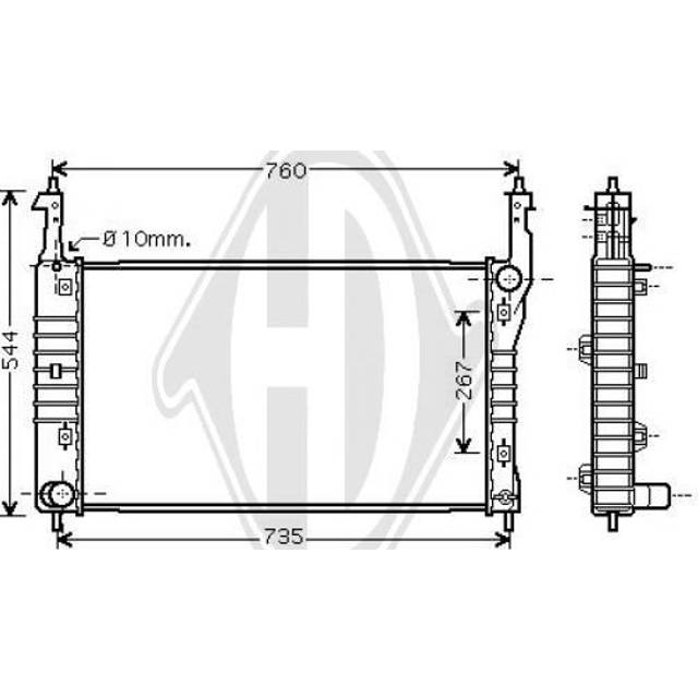 DIEDERICHS Kylare, motorkylning DCM2675 Aluminium 670 412 27 Climate CHEVROLET: Captiva