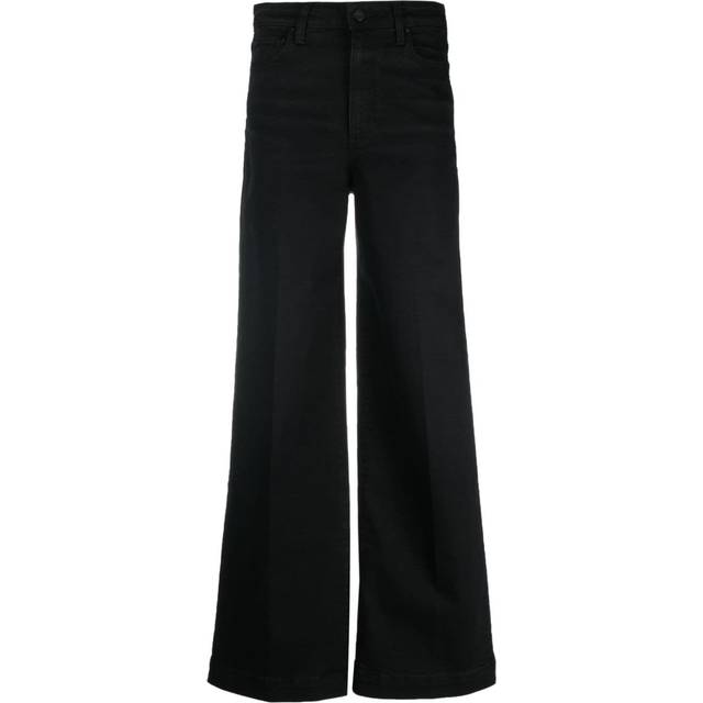 PAIGE - high-waisted wide-leg jeans - women - Cotton/Polyester/Modal/Elastane - 24 - Black
