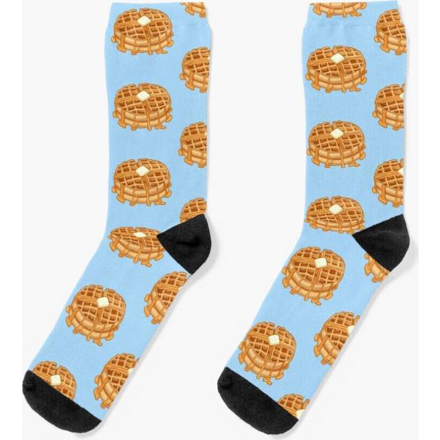 Dress Socks Sweet Belgian waffle Novelty Fancy Crazy Pattern Crew Casual for Men Women