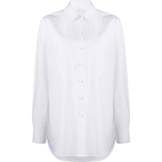 AREA - Heart-Bib Tuxedo cotton shirt - women - Cotton - 0 - White