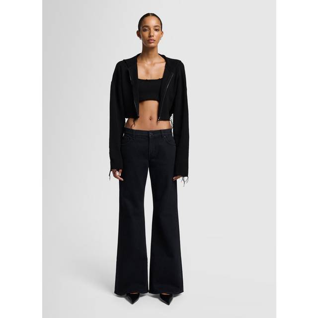 7 For All Mankind Spencer Rinse Black Flare Jean