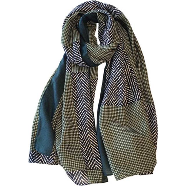 S54 180cm Green Houndstooth Pattern Fiber Scarf Thin Air Conditioning Shawl Outer Scarves Outdoor Evening Dresses Women